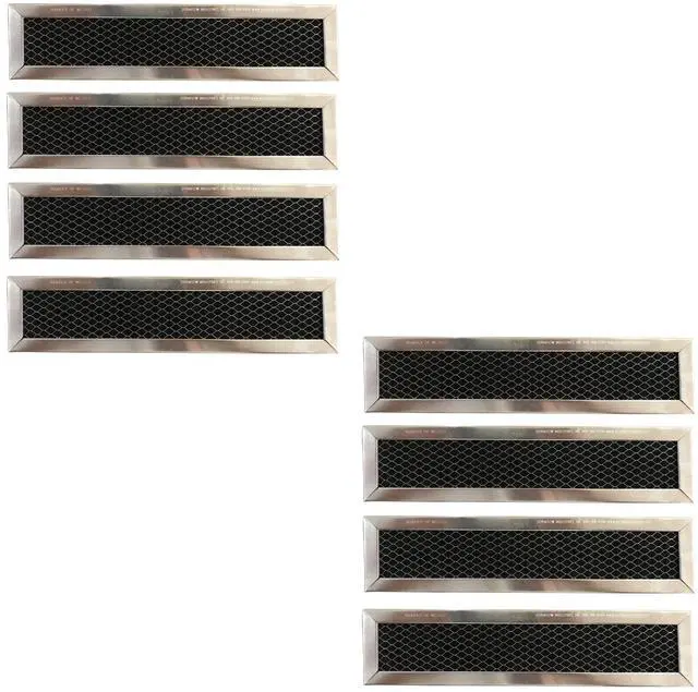Main image of Carbon Filter Compatible with GE JX81D, WB02X10943, JVM1740, 1052888, AH783520, EA783520, PS783520 Replacement Charcoal Filter for Over-the-Range Microwaves 2.5"x11"x0.375" 8-Pack