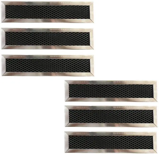 Main image of Carbon Filter Compatible with GE JX81D, WB02X10943, JVM1740, 1052888, AH783520, EA783520, PS783520 Replacement Charcoal Filter for Over-the-Range Microwaves 2.5"x11"x0.375" 6-Pack