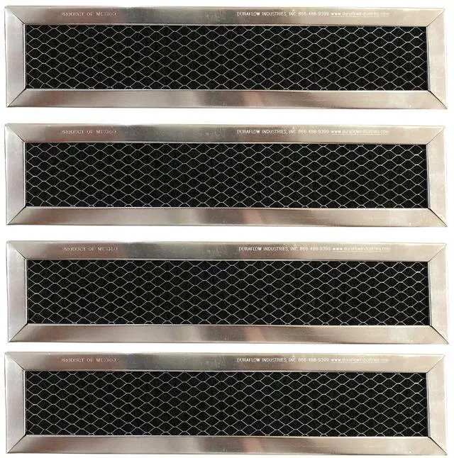 Main image of Carbon Filter Compatible with GE JX81D, WB02X10943, JVM1740, 1052888, AH783520, EA783520, PS783520 Replacement Charcoal Filter for Over-the-Range Microwaves 2.5"x11"x0.375" 4-Pack