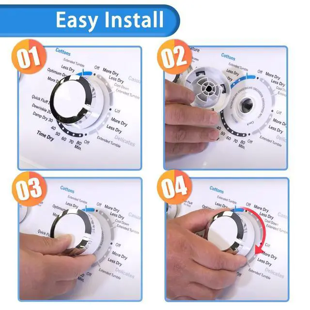Alt view image 6 of 6 - WE01X24552 Dryer Timer Control Knob for GE Dryer Knob Replacement 3PCS | Dryer Knob Replacement Replace Models GTD33EASK0WW GTD42EASJ2WW GTD45EASJ2WS GTD42EASJ0WW GTD42GASJ2WW