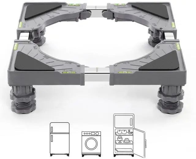 Main image of Mini Fridge Stand Adjustable Refrigerator Stand with 4 Strong Feet Universal Stand Base Washing Machine Stand Washer and Dryer Pedestals Multi-Functional Base for Appliance (Grey)