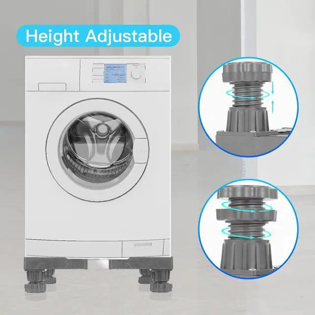 Alt view image 5 of 6 - Mini Fridge Stand Adjustable Refrigerator Stand with 4 Strong Feet Universal Stand Base Washing Machine Stand Washer and Dryer Pedestals Multi-Functional Base for Appliance (Grey)