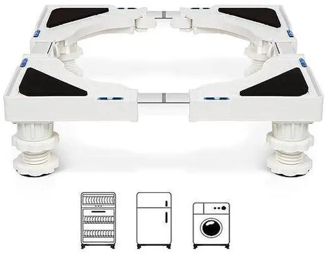 Main image of Mini Fridge Stand Adjustable Refrigerator Stand with 4 Strong Feet Universal Appliance Stand Base Heavy Duty Washer and Dryer Stand Laundry Pedestal Multi-Functional Base (White)