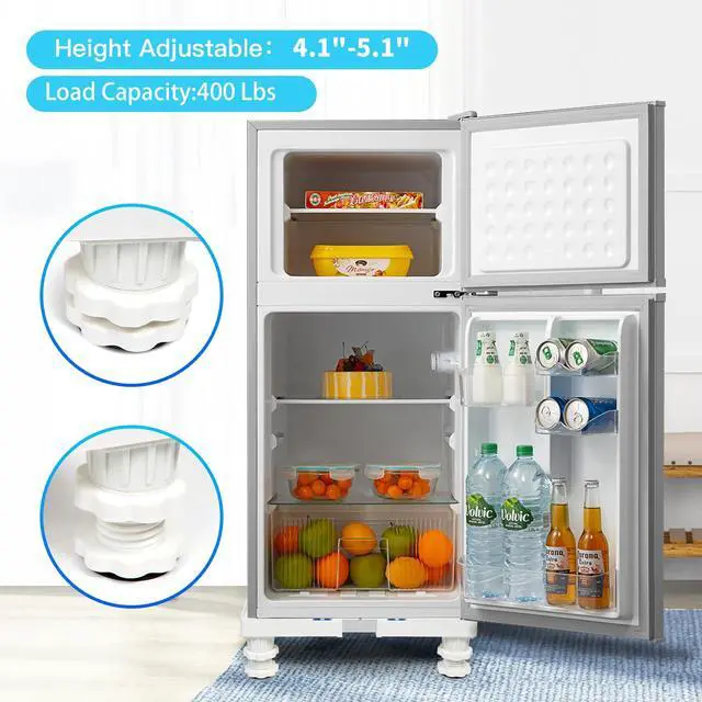 Alt view image 2 of 7 - Mini Fridge Stand Adjustable Refrigerator Stand with 4 Strong Feet Universal Appliance Stand Base Heavy Duty Washer and Dryer Stand Laundry Pedestal Multi-Functional Base (White)