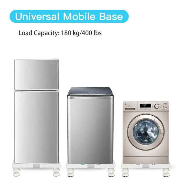 Alt view image 4 of 7 - Mini Fridge Stand Adjustable Refrigerator Stand with 4 Strong Feet Universal Appliance Stand Base Heavy Duty Washer and Dryer Stand Laundry Pedestal Multi-Functional Base (White)