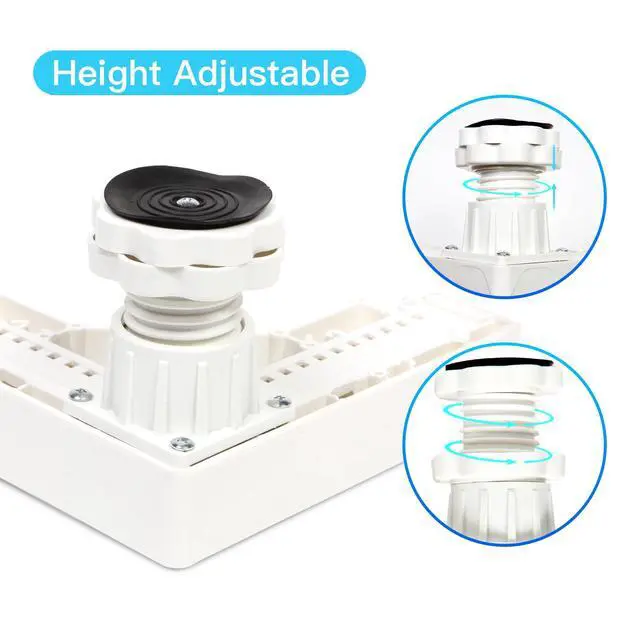 Alt view image 5 of 7 - Mini Fridge Stand Adjustable Refrigerator Stand with 4 Strong Feet Universal Appliance Stand Base Heavy Duty Washer and Dryer Stand Laundry Pedestal Multi-Functional Base (White)