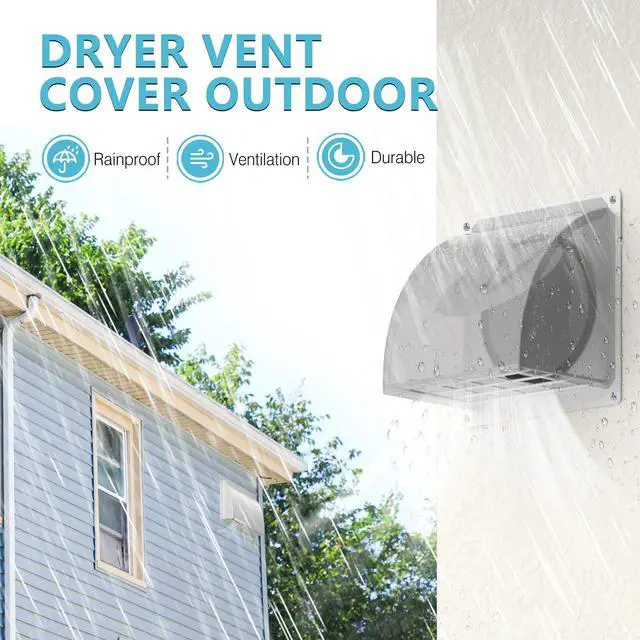 Alt view image 2 of 7 - 6 Inch Dryer Vent Cover Outside with Removable Screen, White | Metal Exhaust Wall Vent, Cushioned Non-Return Flap, Easy to Clean, Ideal for House, Range Hood, AC, Opening Diameter: 5.7"