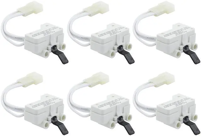 Main image of WP3406107 3406107 Dryer Door Switch for Whirlpool Maytag Kenmore | Replaces 3406109 3405100 3405101 3406100 AED4475TQ1 MEDC400VW0, Dryers Series 60/70/ 80/90/ 500/600/ 700/800 - Pack of 6