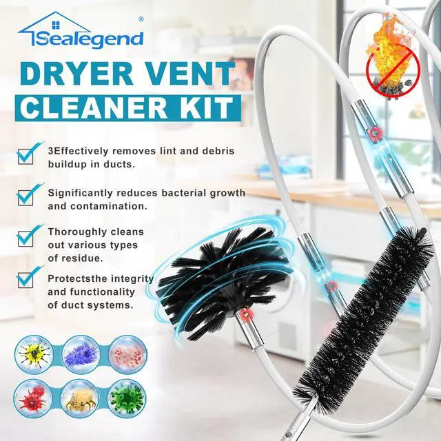 Alt view image 3 of 7 - 40Ft Dryer Vent Cleaner Kit Flexible Lint Remover | Upgraded Quick-Snap Brush with Drill Attachment for Easy to Use, Deep Clean, Lint Removal, Easy DIY Assembly, Home Essential