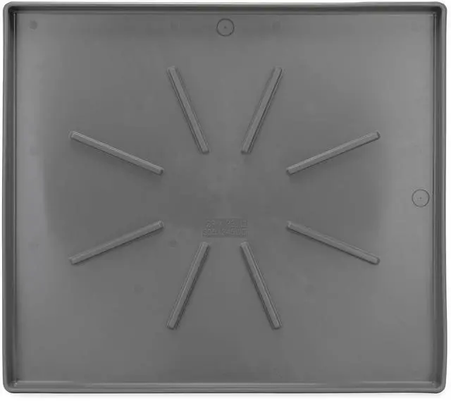 Alt view image 7 of 7 - Low Profile Washing Machine Drain Pan w/PVC Fitting - Made in USA | 29 inch x 33 inch ID and 31 inch x 35 inch OD - Protects Your Floors from Washing Machine Leaks - Easy to Use -Pewter (20788)