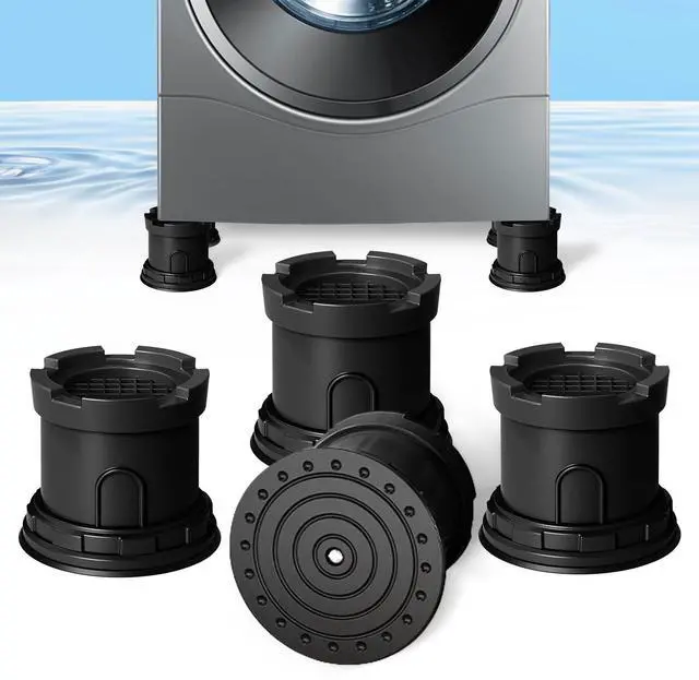 Main image of 4Pcs Anti Vibration Pads for Washing Machine, Adjustable Height Stops Washer Dryer Moving, Prevents Noise, Vibration Transfer, Antivibration Stabilizer Support Feet with Suction Cup Bottom (Grey)