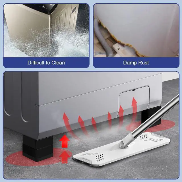 Alt view image 4 of 7 - 4Pcs Anti Vibration Pads for Washing Machine, Stops Washer Dryer Moving, Prevents Noise, Vibration Transfer, Antivibration Stabilizer Support Feet (Increase3.14in-B)