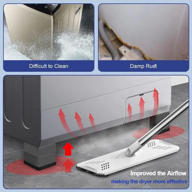 Alt view image 5 of 7 - 4Pcs Anti Vibration Pads for Washing Machine, Stops Washer Dryer Moving, Prevents Noise, Vibration Transfer, Antivibration Stabilizer Support Feet (Increase3.14in)