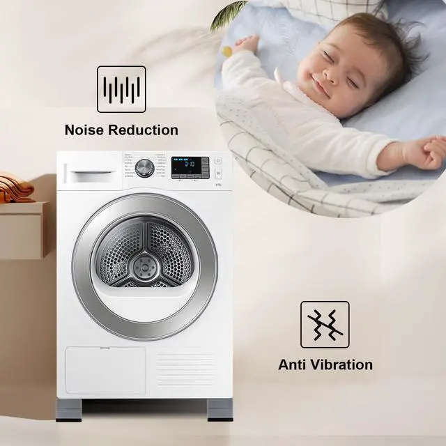 Alt view image 7 of 7 - 4Pcs Anti Vibration Pads for Washing Machine, Stops Washer Dryer Moving, Prevents Noise, Vibration Transfer, Antivibration Stabilizer Support Feet (Increase3.14in)