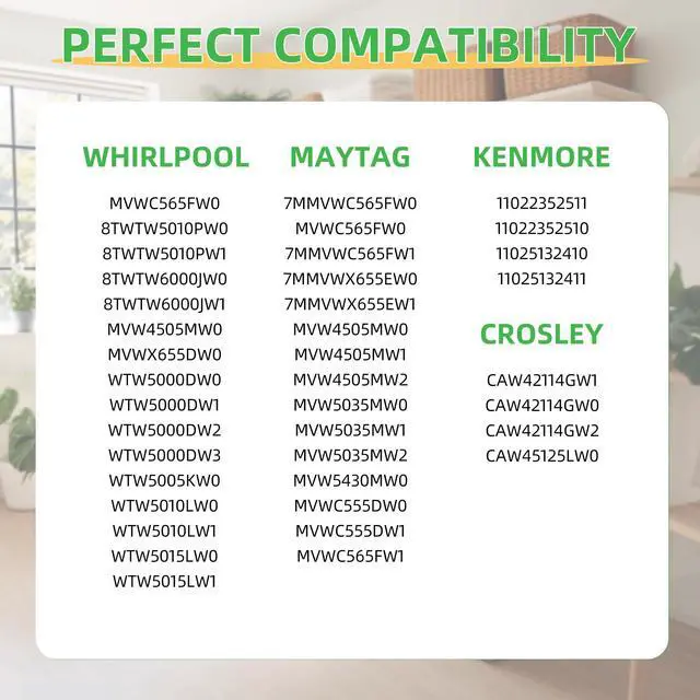 Alt view image 4 of 6 - 2026 UpgradedW11130362 WTW5000DW2 WTW5000DW3 WTW5000DW1 MVWX655DW1 MVWC565FW2 MVWC565FW1 Washer Suspension Rod Kit for Whirlpool Maytag Kenmore Washer - Replaces W10594080 W10735786 W10748956