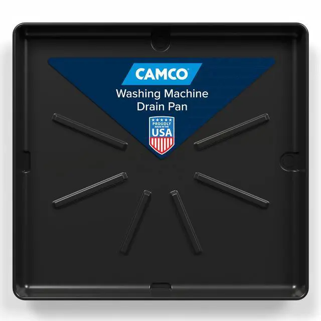 Main image of Washing Machine Drain Pan - Features a Durable Plastic Construction, 1-inch/1.5-inch PVC Drain Fitting, and Measures 30-inches (L) x 32-inches (W) x 2 ½-inches (H) (OD) (20750)