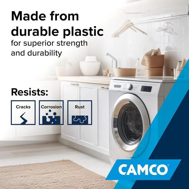 Alt view image 6 of 6 - Washing Machine Drain Pan - Features a Durable Plastic Construction, 1-inch/1.5-inch PVC Drain Fitting, and Measures 30-inches (L) x 32-inches (W) x 2 ½-inches (H) (OD) (20750)