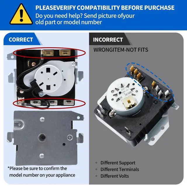 Alt view image 7 of 7 - WE4M527 TMD16M10 WE4M365 234D1296P001 Dryer Timer Compatible with GE Dryer | GHDP490EF3WW GTDP490ED2WS GHDP490EF1WW GTDN500EM2WS GTDP490ED0WS, WE04M0527 Replace WE4M527-36PK