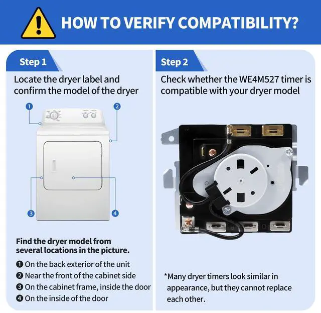 Alt view image 6 of 7 - WE4M527 TMD16M10 WE4M365 234D1296P001 Dryer Timer Compatible with GE Dryer | GHDP490EF3WW GTDP490ED2WS GHDP490EF1WW GTDN500EM2WS GTDP490ED0WS, WE04M0527 Replace WE4M527-36PK