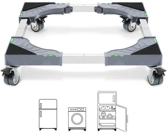 Main image of Appliance Dolly Cart with 4 Locking Twin Wheels Mini Fridge Stand Adjustable Furniture Mover Mobile Roller Base for Washing Machine, Dryer, Refrigerator, Laundry Pedestal