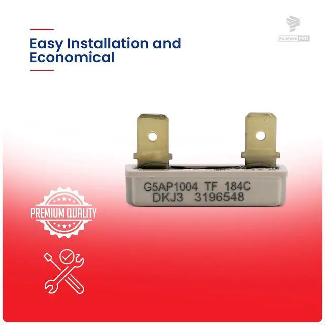 Alt view image 2 of 7 - WP3196548 Thermal Fuse for Whirlpool Wall Oven 3196548 313214 3147620 504857