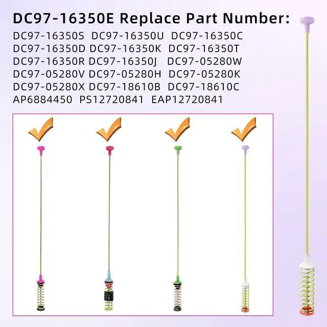 Alt view image 3 of 6 - Upgrade DC97-16350U DC97-16350S DC97-16350T Washer Suspension Rods Replace DC97-16350E DC97-05280W for Samsung WA45H7000AW/A2 WA45T3200AW/A4 WA50R5200AW/US WA45H7200AW/A2 WA5451ANW/XAA WA50R5400AV/US