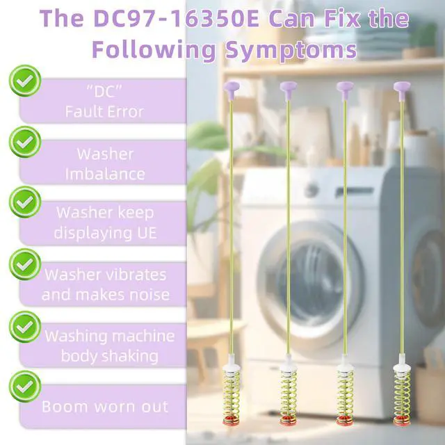 Alt view image 4 of 6 - Upgrade DC97-16350U DC97-16350S DC97-16350T Washer Suspension Rods Replace DC97-16350E DC97-05280W for Samsung WA45H7000AW/A2 WA45T3200AW/A4 WA50R5200AW/US WA45H7200AW/A2 WA5451ANW/XAA WA50R5400AV/US