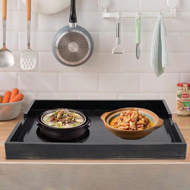 Alt view image 2 of 7 - Wooden Stove Top Covers, 29.5 x 22 Inch Noodle Board Stove Cover for Glasstop Stove and Electric Stove, Gas Stove Burner (Ebony)
