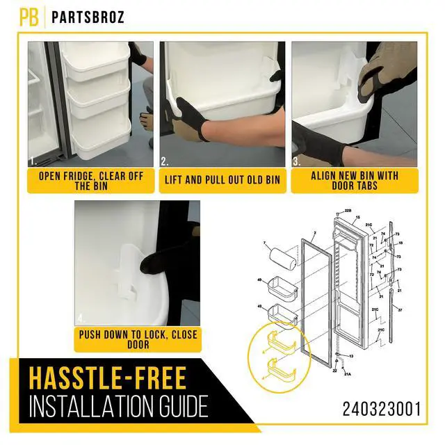 Alt view image 6 of 7 - Refrigerator Door Bin Shelf for Frigidaire FFHS2611PFCA