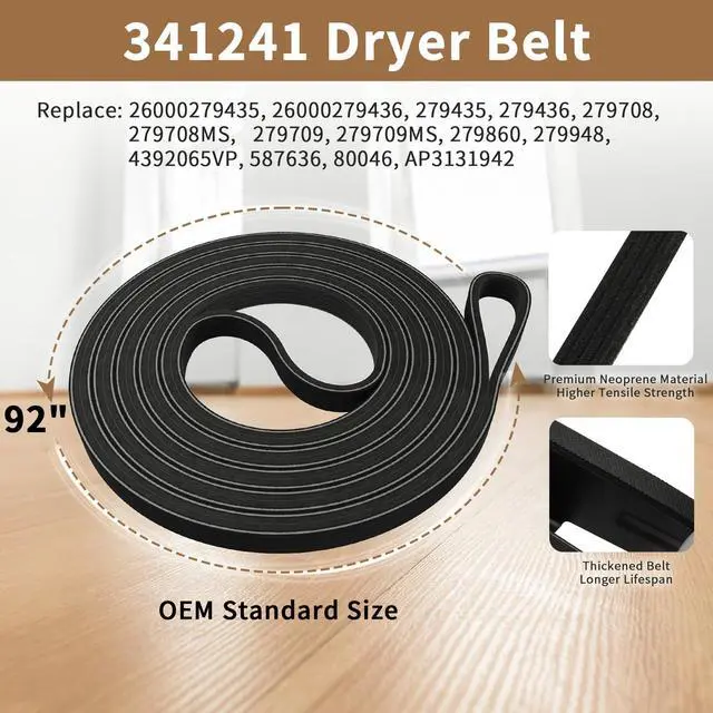 Alt view image 3 of 7 - 4392065 Dryer Repair Kit with 341241 Dryer Belt, 349241t, 691366 - Dryer Parts for Whirlpool Kenmore Maytag Amana, Fit for Model wed4815ew1 ned4655ew1, Replaces AP3131942 AP6010582 WP691366 AP3098345