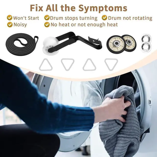 Alt view image 5 of 7 - 4392065 Dryer Repair Kit with 341241 Dryer Belt, 349241t, 691366 - Dryer Parts for Whirlpool Kenmore Maytag Amana, Fit for Model wed4815ew1 ned4655ew1, Replaces AP3131942 AP6010582 WP691366 AP3098345