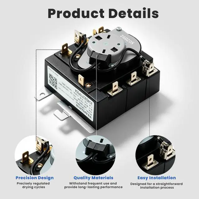 Alt view image 5 of 7 - WE04X24550 Dryer Timer Compatible with GE Timer GTD42EASJ2WW GTD48EASW0WB | 234D2377P004 Replacement TMD14M30 WE04X24549 TMD16M12 234D2377P003, GTD42EASJ1WW GTD42GASJ2WW GTX42GASJ2WW