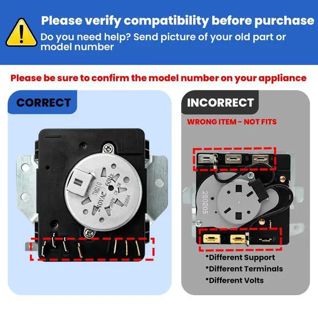 Alt view image 4 of 7 - W10185972 Dryer Timer Compatible with Whirlpool Dryer AED4475TQ1 RED4440VQ1 | Compatible with Whirlpool NED5100TQ1 YAED4475TQ1 YIED4400VQ1 IED4400VQ1 RED4400VQ1 EED4300VQ1 YRED4340SQ2 CEDX631VQ1