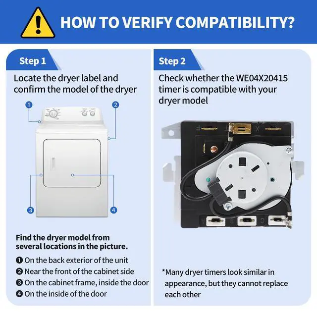 Alt view image 6 of 7 - WE04X20415 WE4M357 TMD1CM11 234D1296P003 Dryer Timer Compatible with GE | Timer Replacement DBXR463GG7WW GTDP300GM1WS HTDX100GD6WW HTDX100GM8WW, WE4M355 Replace WE04X20415-20PK PS9491767 AP5805477