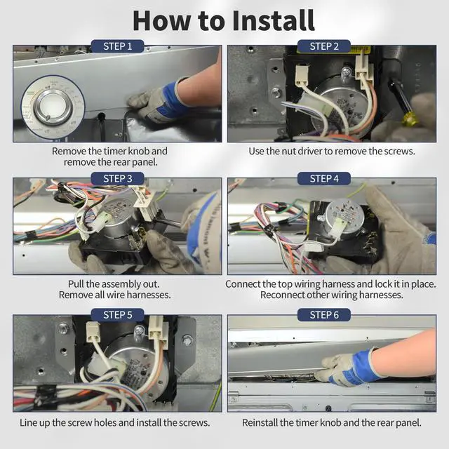Alt view image 6 of 7 - W10745654 W10857611 W10436306 Dryer Timer Compatible with Whirlpool Dryer | Compatible with Roper Maytag Amana Dryer Timer NGD4655EW1 NGD4655EW2 RGD4516FW0, WPW10436306 Replacement 162-719-1 AP5999276