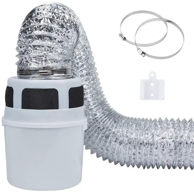 Main image of 3 IN 1 Indoor Dryer Vent Kit Filter Bucket for Electric Dryer with 4-Inch by 5-Feet Proflex Duct (Silver)