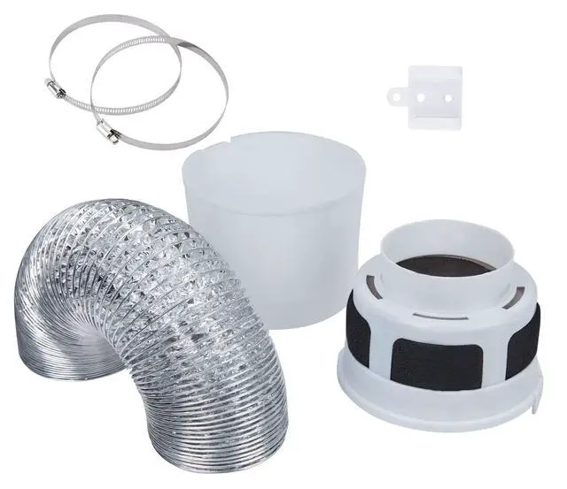 Alt view image 6 of 7 - 3 IN 1 Indoor Dryer Vent Kit Filter Bucket for Electric Dryer with 4-Inch by 5-Feet Proflex Duct (Silver)