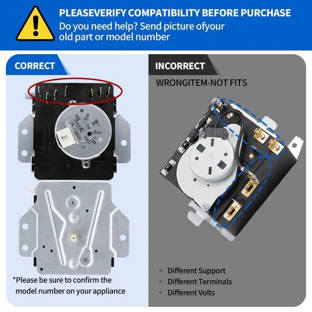 Alt view image 7 of 7 - W10185976 WPW10185976 Dryer Timer Compatible with Whirlpool Kenmore Dryer | Replacement 11060022010 1106062110 1106072010 11061402311 11069432801 WED4700YQ0, WPW10185976VP Replace 418-616-20-B5