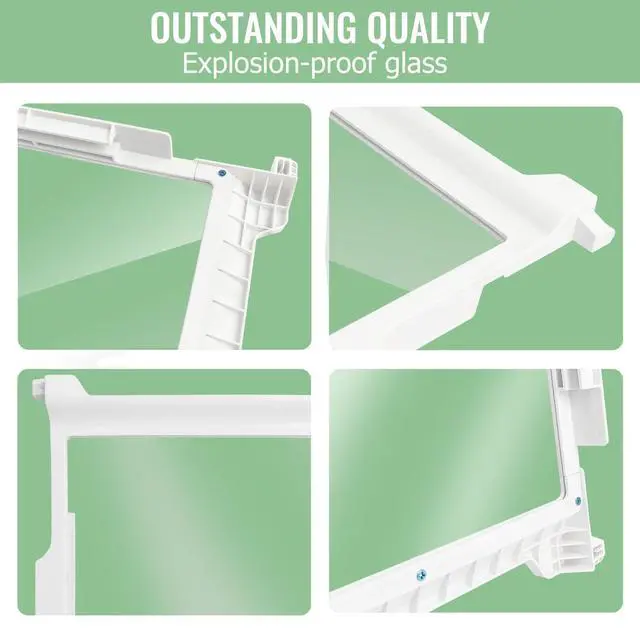 Alt view image 4 of 6 - W10276341 Spill-Safe Refrigerator Glass Shelf Assembly Compatible with Whirlpool Kenmore Maytag KitchenAid Amana -Replaces AP6018409 PS11751711 W10276341 1566982