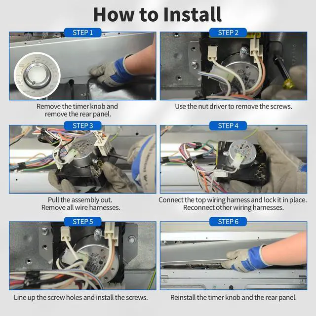 Alt view image 5 of 7 - W10185976 WPW10185976 Dryer Timer Compatible with Whirlpool Kenmore Dryer | Replacement 11060022010 1106062110 1106072010 11061402311 11069432801 WED4700YQ0, WPW10185976VP Replace 418-616-20-B5