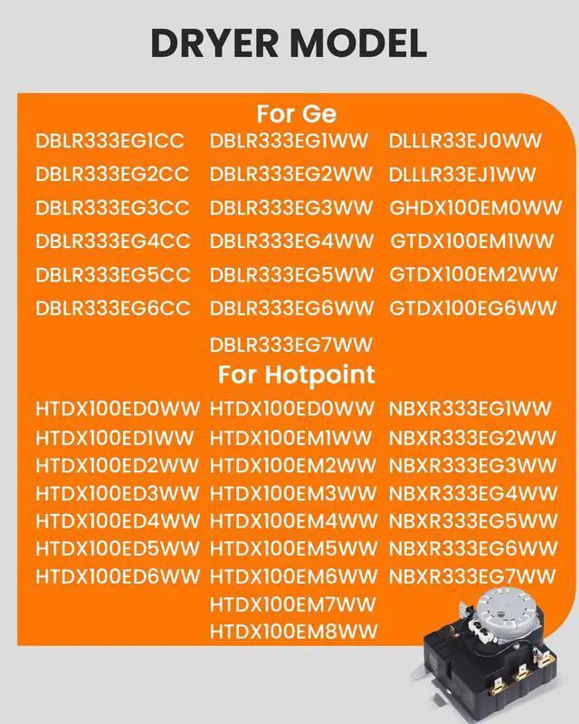 Alt view image 3 of 6 - TMD1FM07 WE4M532 234D1296P004 WE4M362 WE04M0532 Dryer Timer | Compatible with GE/Hotpoint Dryer HTDX100EM8WW HTDX100ED6WW HTDX100ED2WW HTDX100EM7WW Part Replaces PS8746223 AP5788219