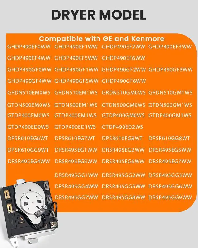 Alt view image 3 of 6 - TMD16M10 WE4M527 WE4M365 234D1296P001 212d1233p013 Dryer Timer | Compatible with GE/Hotpoints Dryers GHDP490EF3WW GTDP490ED2WS GHDP490EF1WW GTDN500EM2WS GTDP490ED0WS Part Replaces AP5632405