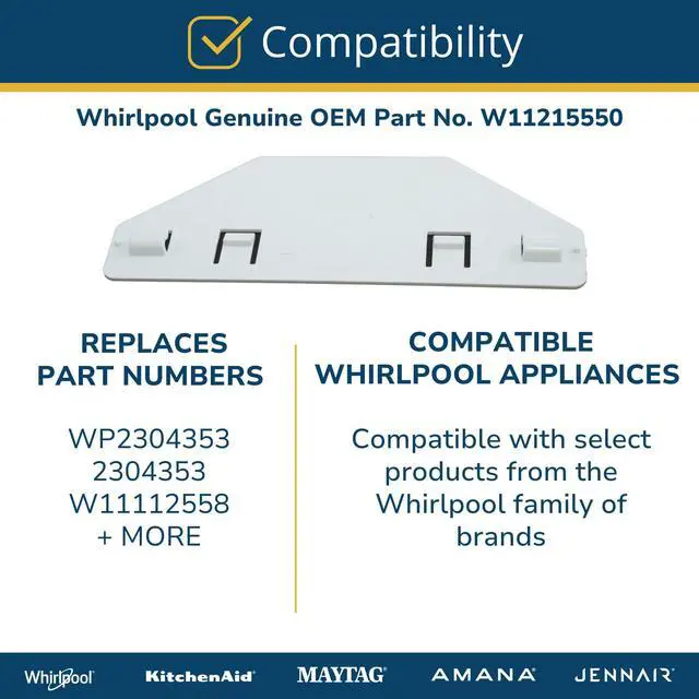 Alt view image 3 of 4 - W11215550 Genuine OEM Refrigerator Ice Maker Arm Extension Replacement Part - Replaces WP2304353, 2304353, and W11112558