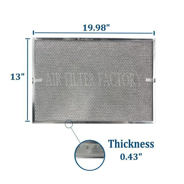 Alt view image 3 of 6 - Replacement For 99010244, S99010244 Broan 13 x 20 x 0.43 Inches Range Hood Aluminum Mesh Grease Vent Filter 2-Pack