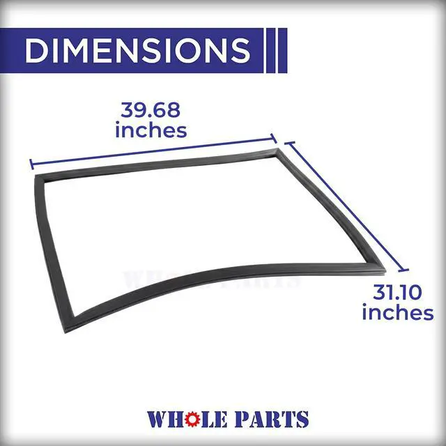 Alt view image 2 of 6 - Upgraded Refrigerator Door Seal (Magnetic Strip Inside, Black), Part# WPW10436248 - Compatible with Some Amana, Jenn Air, Kitchen Aid, Maytag, Whirlpool and Kenmore Refrigerators