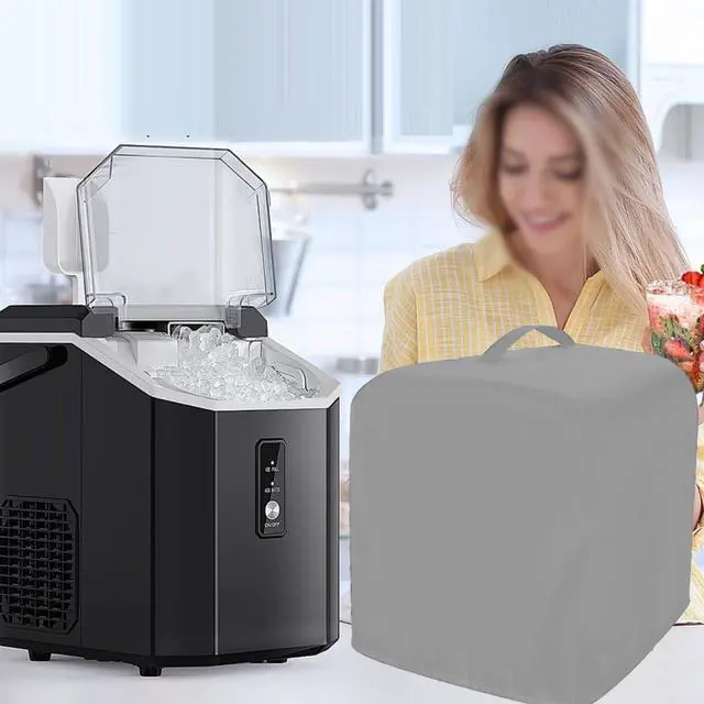 Alt view image 3 of 6 - Ice Machine for Protective Cover for Portable Countertop Units Waterproof 210D Oxford Fabric with Handles 33x43x38cm Suitable for Indoor Kitchen(Gray)