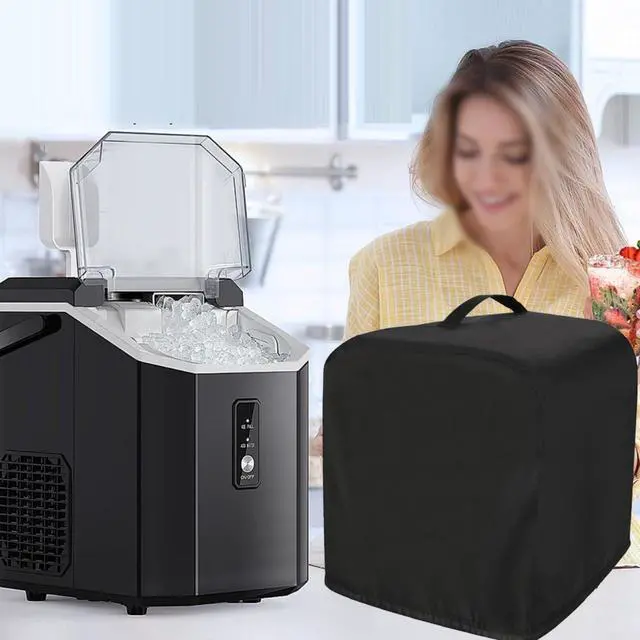 Alt view image 5 of 7 - Ice Machine for Protective Cover for Portable Countertop Units Waterproof 210D Oxford Fabric with Handles 33x43x38cm Suitable for Indoor Kitchen(black)