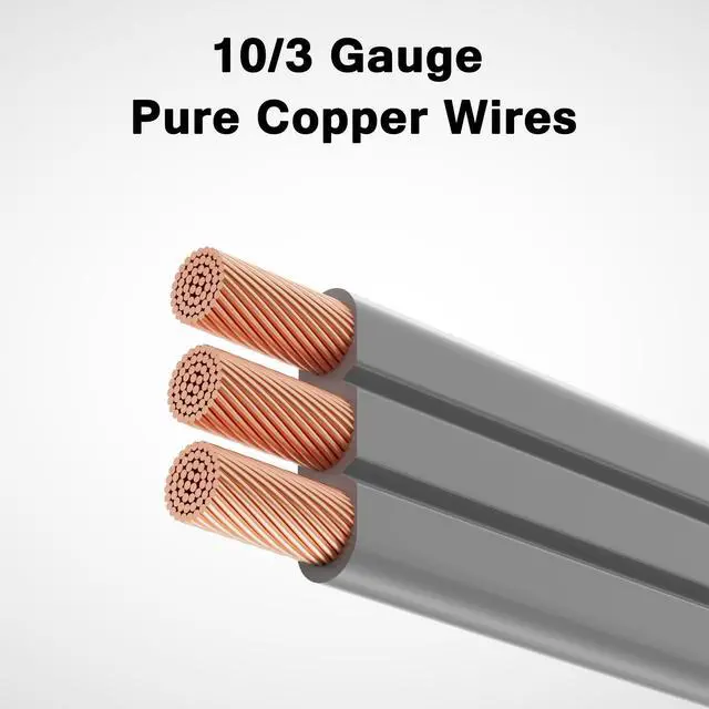 Alt view image 4 of 4 - 3 Prong Dryer Cord 15 FT, NEMA 10-30P to 3-Wire Appliance Cord, 30-Amp, 3 Wires with Eyelet Connectors, 10 Gauge Copper Wire, Grey Cable