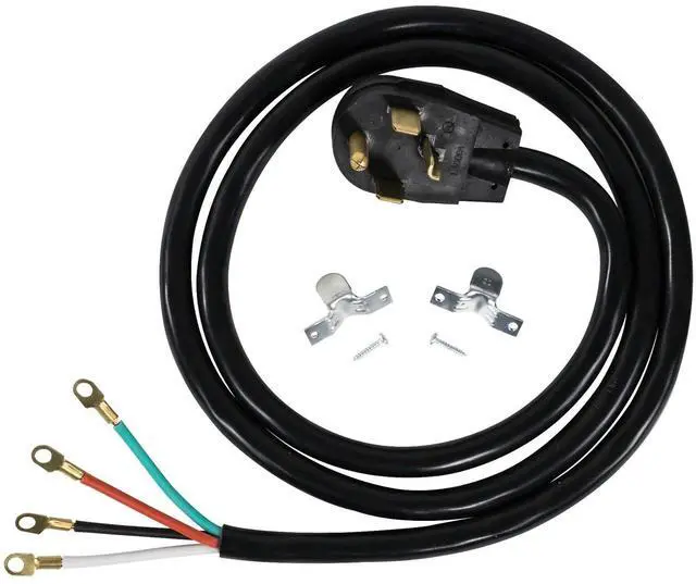 Main image of 30-Amp Appliance Power Cord, 4 Prong Dryer Cord, 4 Color Coded Wires with Eyelet Connectors, 6ft, Copper Wire