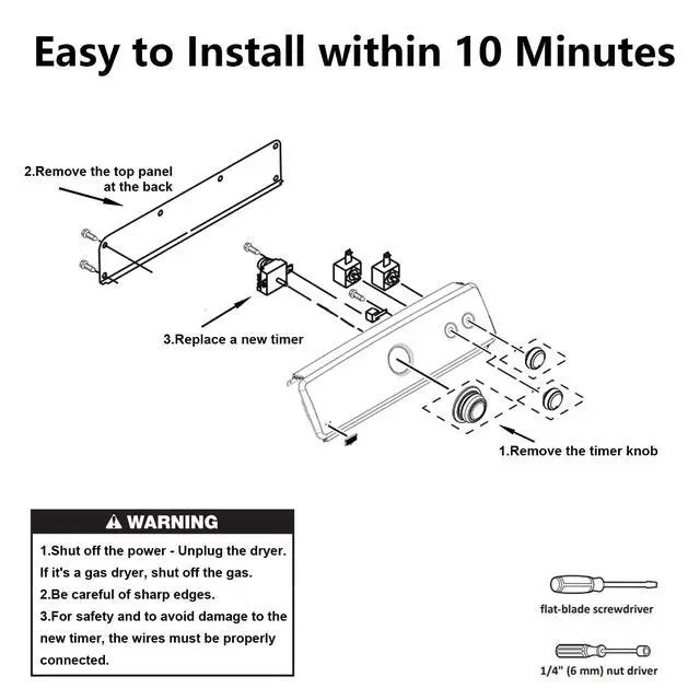 Alt view image 4 of 5 - W10642928 Dryer Timer Compatible with Maytag 7MMGDC400DW1, MEDX655DW1, MGDX655DW0, MGDX655DW2, WPW10642928 Dryer Timer Replacement for 4448993, PS11756913, AP6023568, 115V AC 60Hz